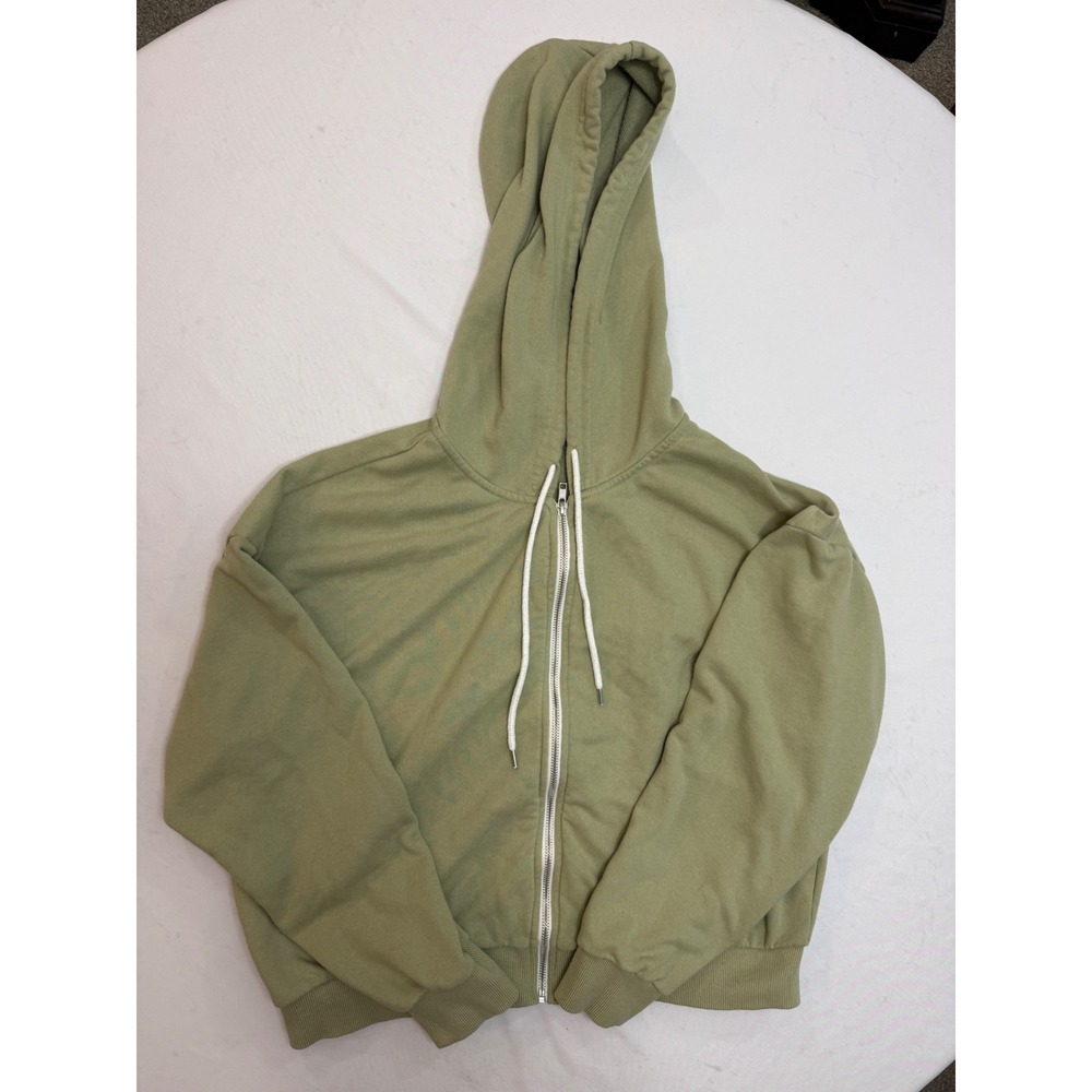 Forever 21+ Womens Sage Green Zip Up Hoodie Plus Size 1X French Terry Sweatshirt